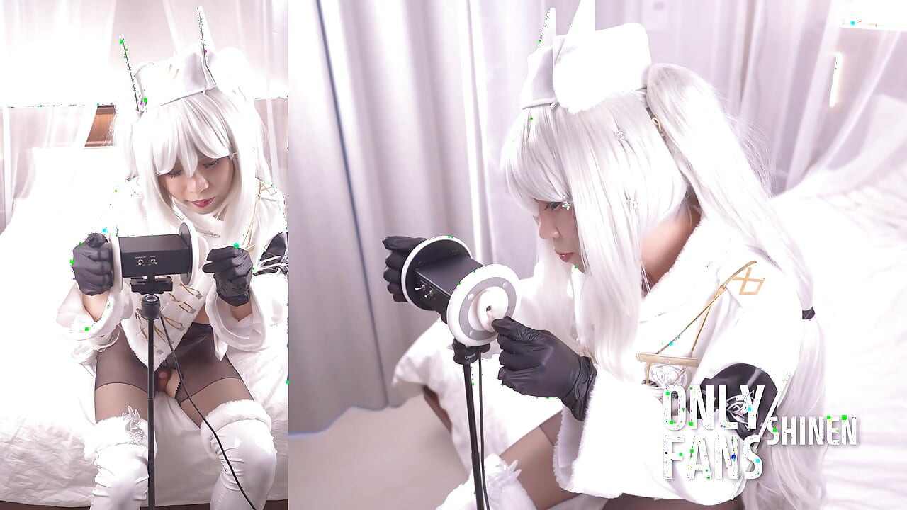 Erotic ASMR NIKKE Blanc Cosplay, Ear licking, Asian Femboy trans