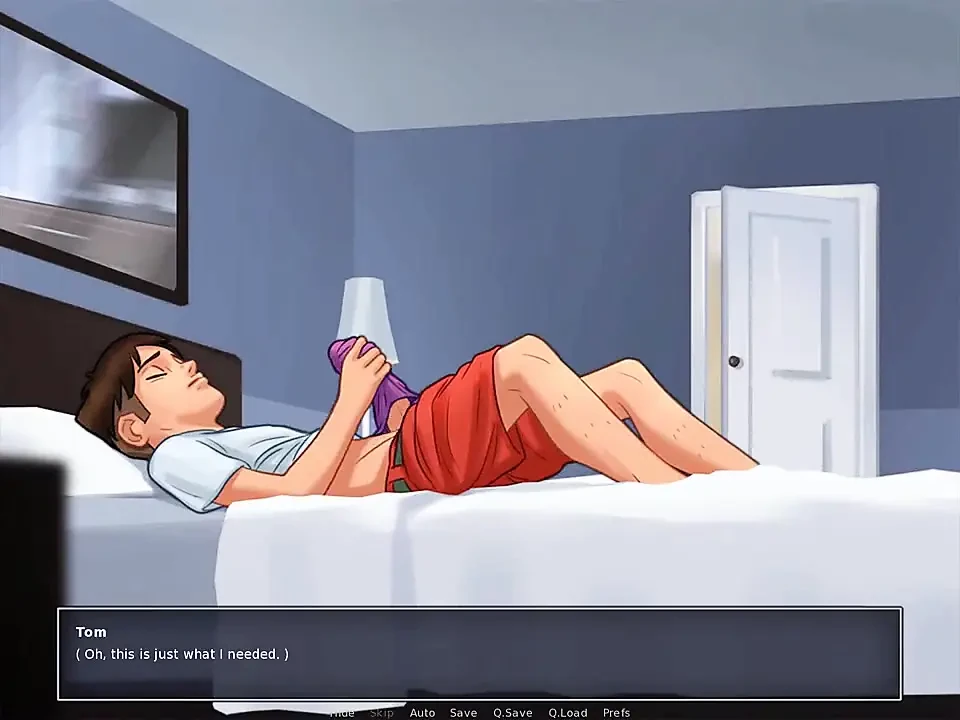Summertime saga: stepmom caught stepson jerking off, and she let him finish on her big boobs ep 173