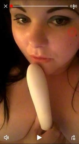 Fat slut sucking a dildo