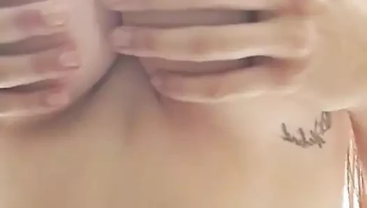 Dirty Play with Saliva on My Tits