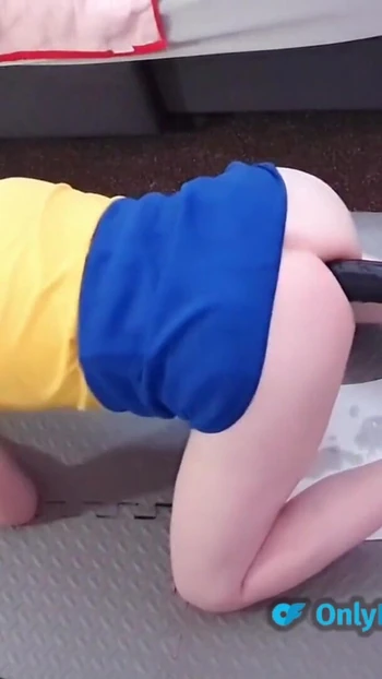 Captivating moment from "Essex Girl Lisa huge anal dildos on the fucking machine"
