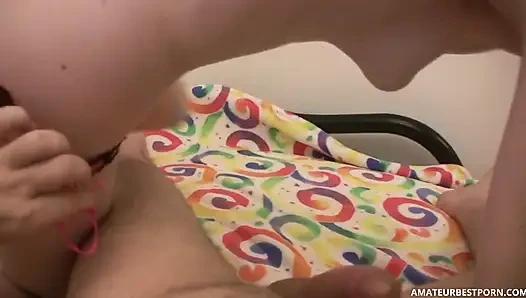 Hot chick sucking dick and getting hot cum in mouth