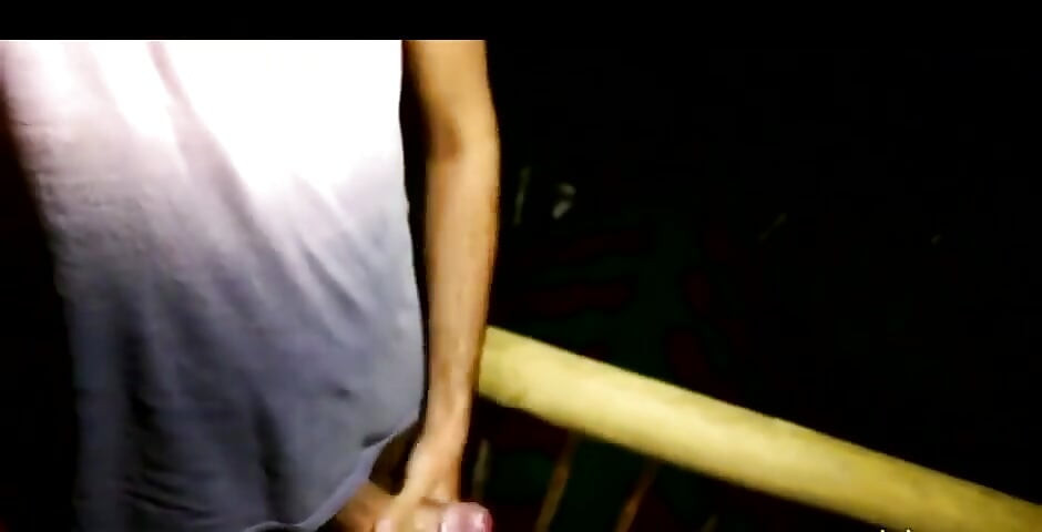 Jerking off my big cock in a cabin in the woods