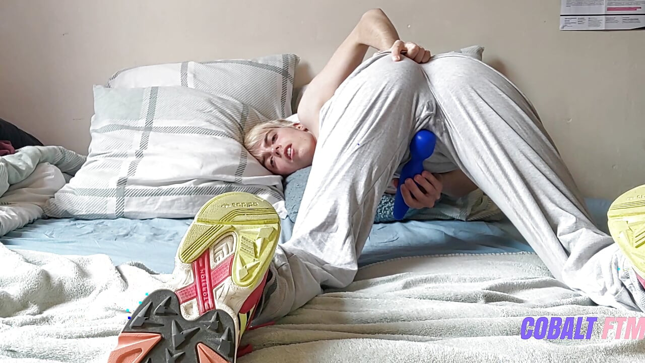Wet Ftm Smells His Dirty Sneakers and Cums
