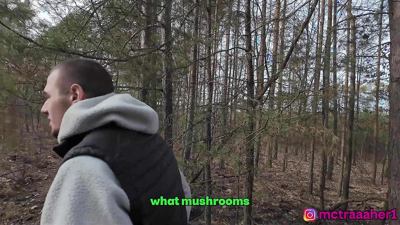 The forest owner fucked a young, beautiful mushroom picker and helped her find a dick