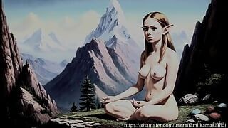 33 Nude Photos of Elf Girls Meditating on The Mountain
