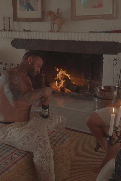 Two Dudes Make Love by the Fireplace