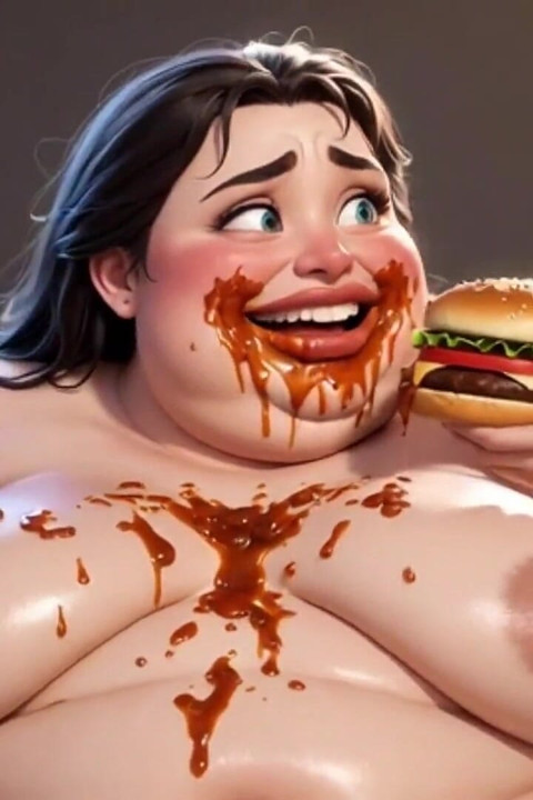 Obese Ugly Slave Covered in Food - Humiliated by Gorgeous Mistresses