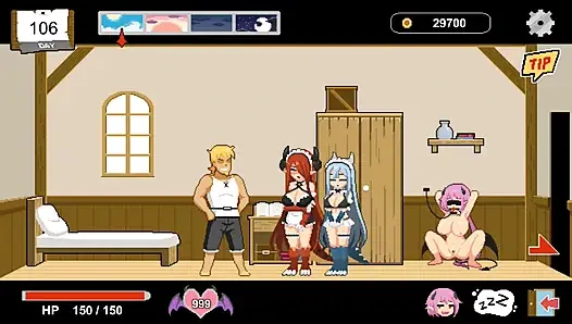 Hentai Game - Handyman Fantary - Fucking the Succubus and Bar Waitress H Scenes