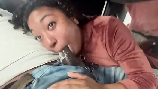 Fuck a Fan Pick Me up in His Truck Slurp on His Big Black Dick Like a Professional Street Hoe