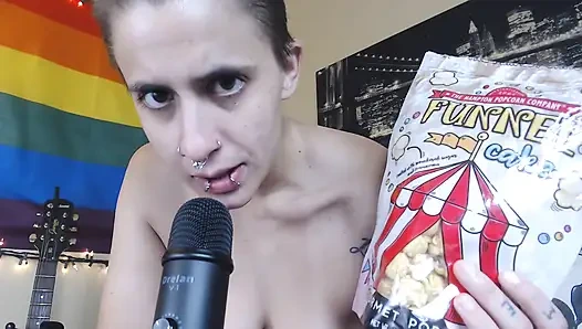 Asmr huni pasta aromalı patlamış mısır