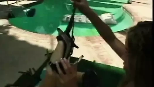 Sex toy loving lesbians love to play with vibrators and lick each others...