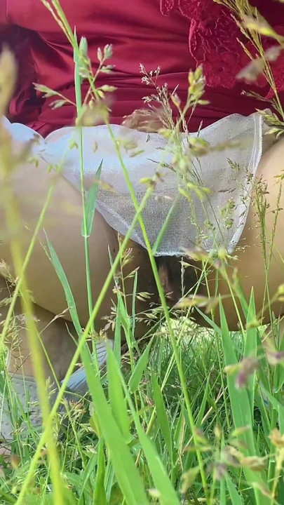 pissing outside near grape tree | Clip 1
