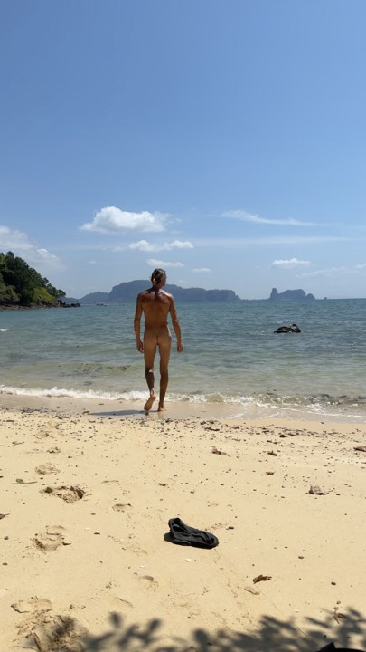 Naked walk on the beach