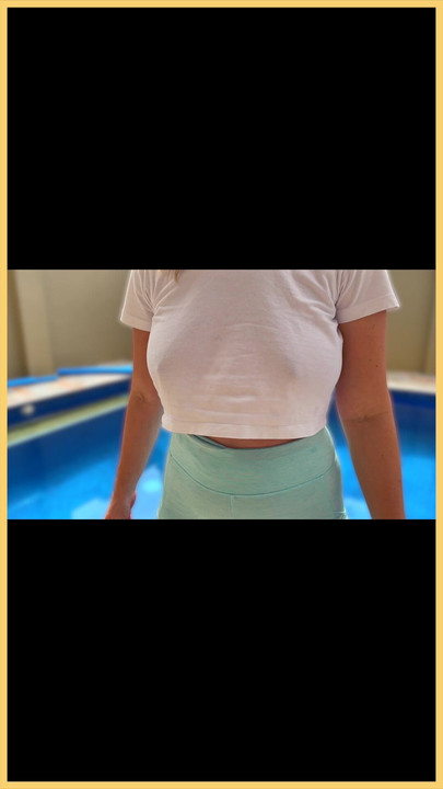 Wifey wet shirt in the pool with perfect braless tits