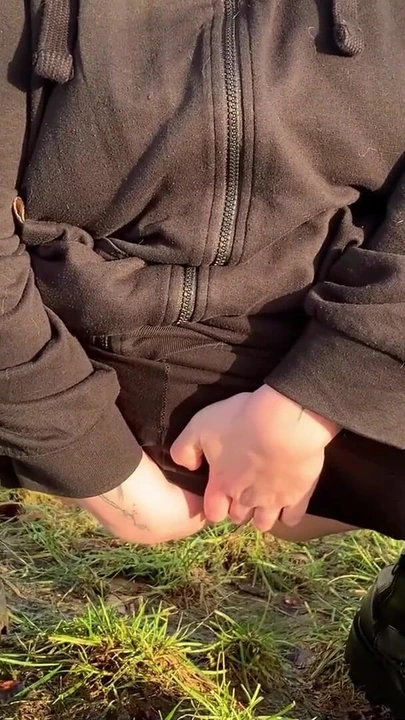 Iconic moment from "Chubby German Abby Strange - Pee Compilation, Public Pissing"