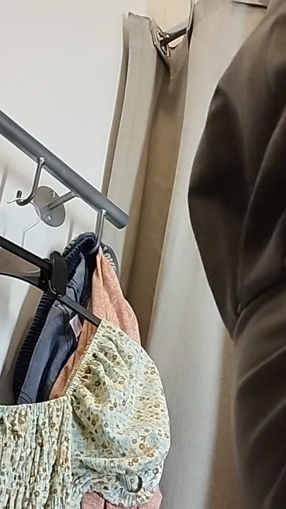 Sexy wife tries on clothes naked in the fitting room. | Clip 2