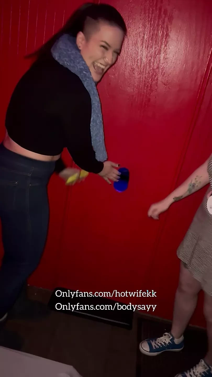 Hotwifekk shows her friend the ropes at her first gloryhole