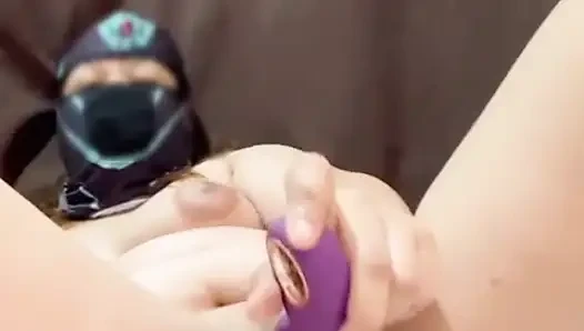 Wife watching porn while fingering