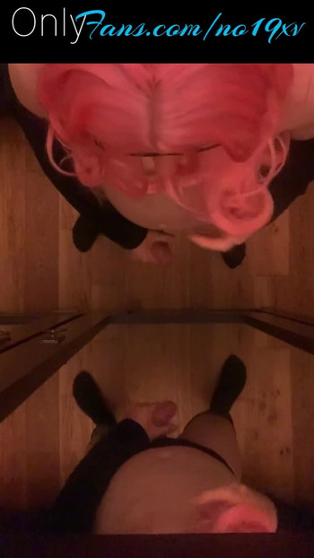 Thrilling moment from "Cumming on my mirror and licking it"