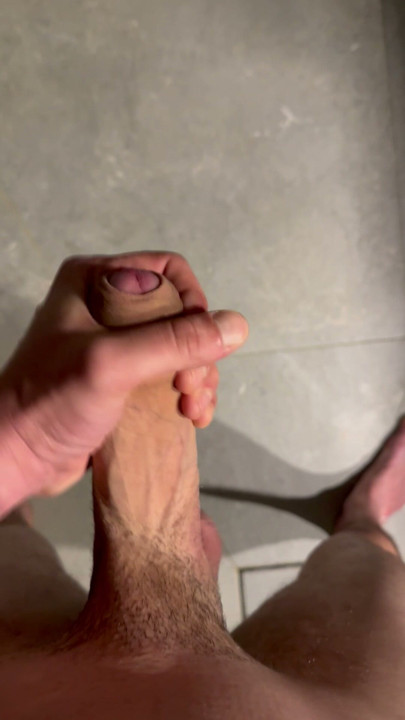 Fat cock cums in the shower