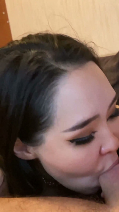 Asian teen gives amazing blowjob and gets huge FACIAL cumshot | Clip 1