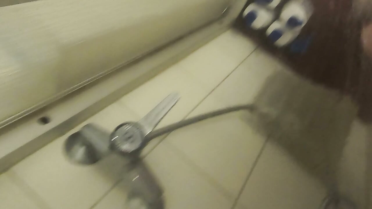 Shower wearing white panties and socks