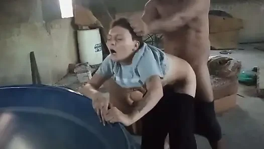 Fucking the Ass of the Shoe on the Terrace 100% Anal