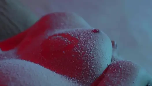 Schneefall auf meine titten und muschi - Softcore weihnachts necken Nahaufnahme