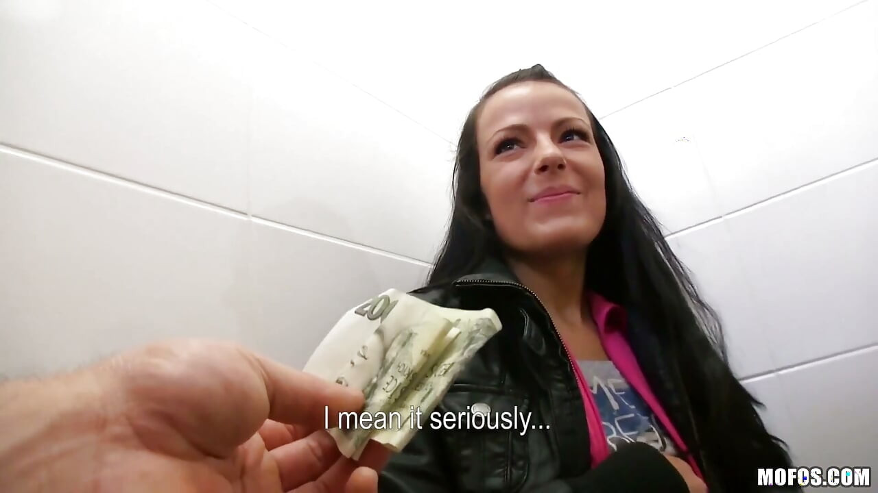 Public Pickups - Naughty Samantha Joons Goes to the Bathroom to Blow Martin G'un G'ets Pounded