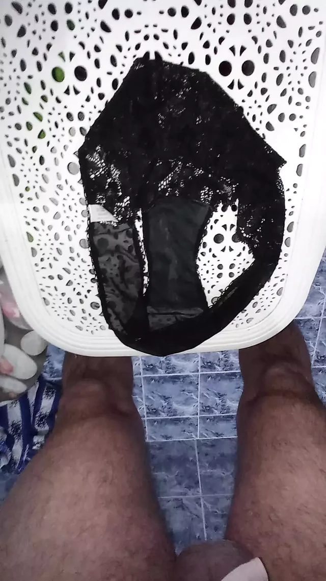 Wife after work panties