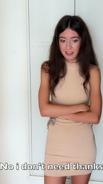 Girl complains about her neighbor that he fucks too loudly and ends up getting fucked by him | Clip 1