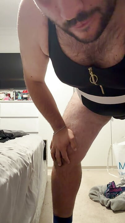 Cock and ball bondage with nipple clamps