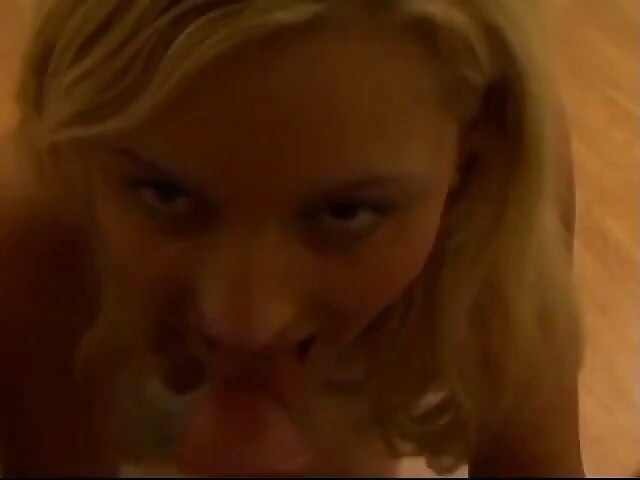 Cock-loving blonde sucks and gags on a hard shaft