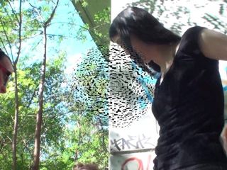 Lady Morgana and Hanna spit on slave Joschi outdoors