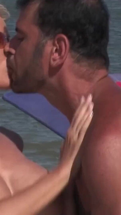 Passionate fucking on the beach with a stunning blonde with big tits | Clip 1