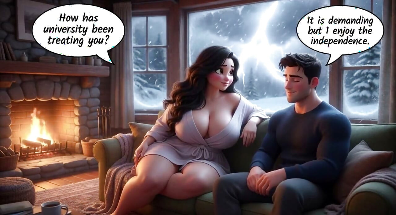Kevin Finds Passion with His Stepmother During a Long Winter Absence (ai Generated)