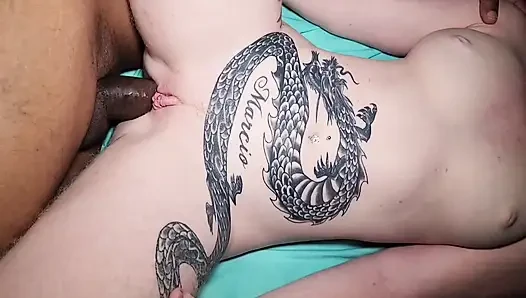 I wiggle my best friend's ass to fuck him so he cums inside my tight hot pussy