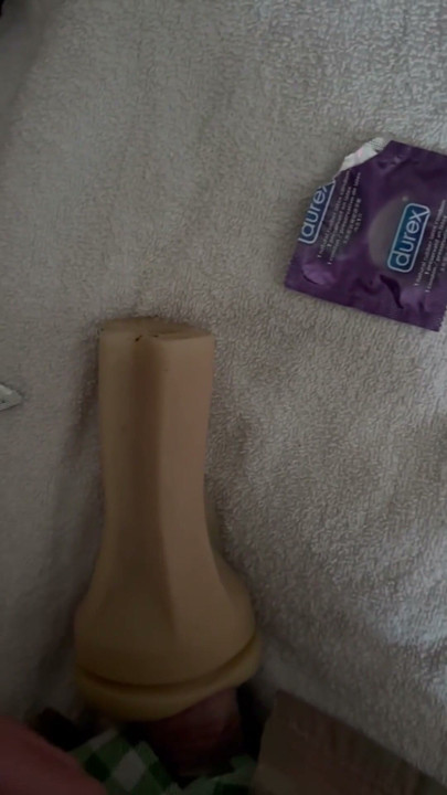 Jerking off in my full uniform with a toy wearing a condom to fill for a follower! | Clip 1