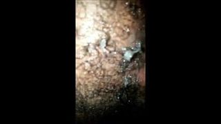 Gaping Hairy Hole with strapon
