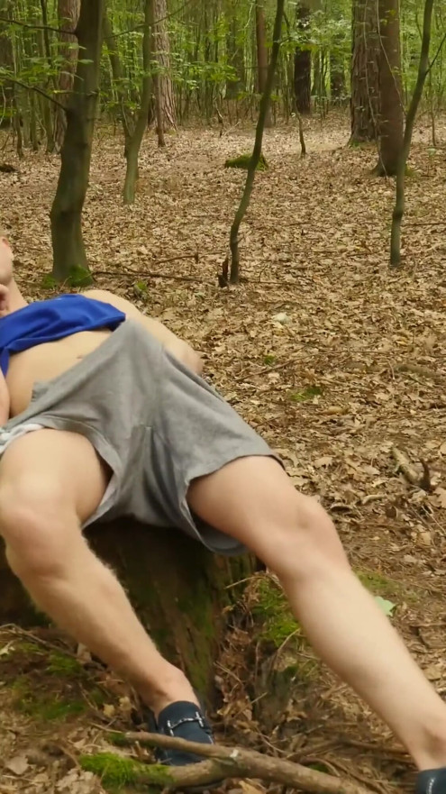 Hot blonde teen jerks off & fingers his asshole in the woods