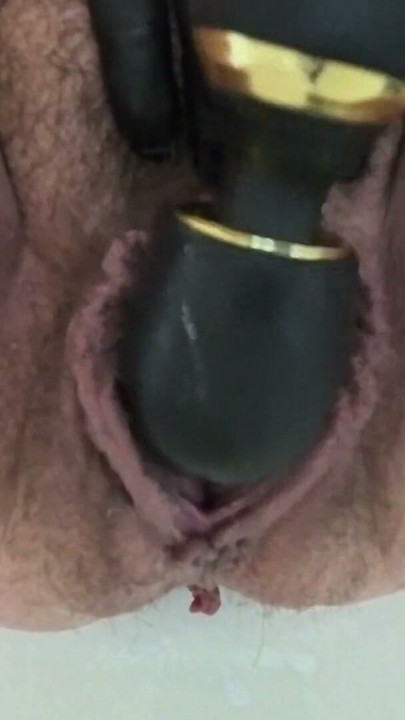 Big Hairy Pussy & Fat Ass Bathroom Vibrator Masturbation | Clip 2