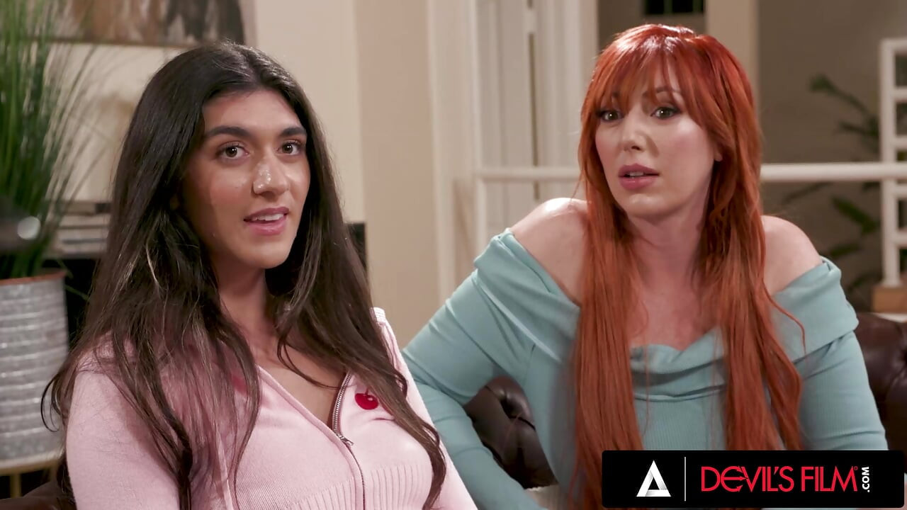 DEVILS FILM - MILF Redhead Lauren Phillips Guides Her Stepdaughter Aubry Babcock Into Wild Threesome