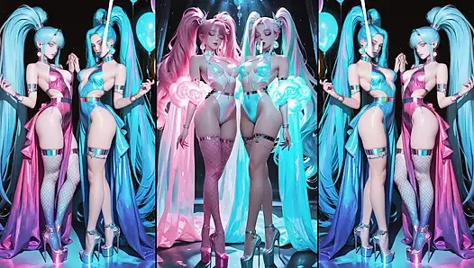 Аниме получает сперму, поцелуй со спермой и глотает