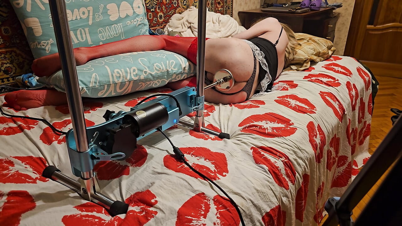 femboy having sex with a fuck machine