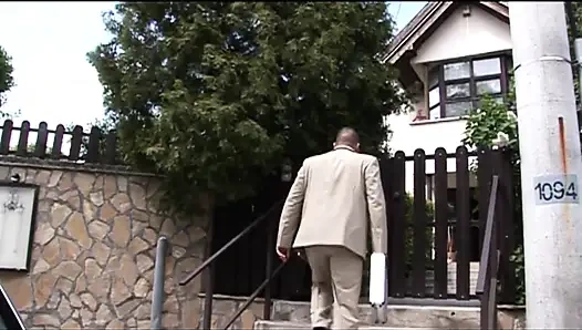 Busty MILF Secretary with Hairy Pussy Fucked and Cumshot in Mouth by Big Cock