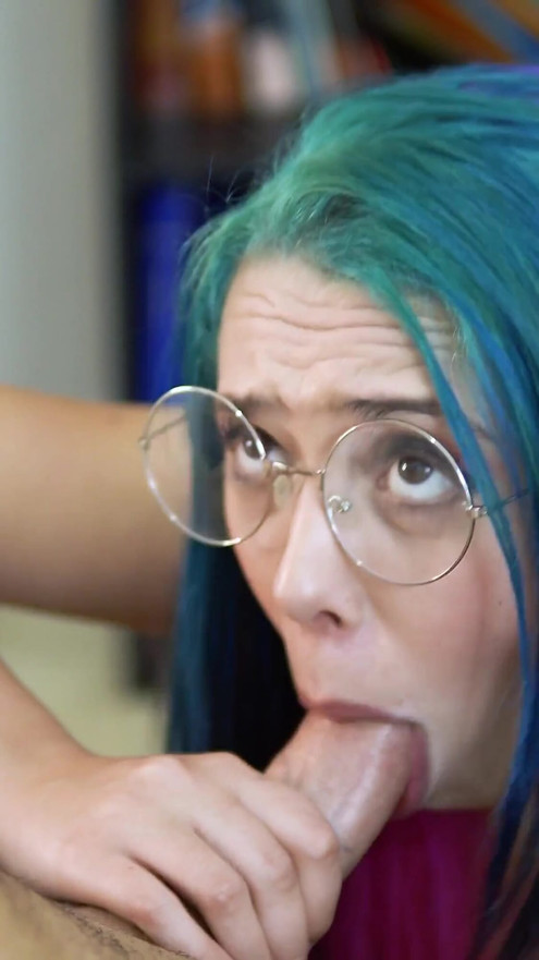 Nerdy Girl Taking a Facial Cumshot in Her Glasses - Brazilian Cherry Adams Amateur POV Blowjob