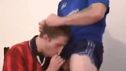 British football guys fuck in the changing room