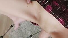 Polish skinny teen fisting gaping and stretched pussy