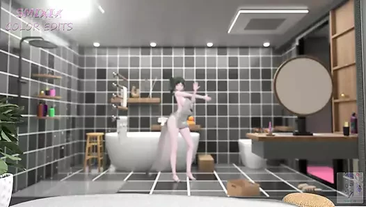 St. Louis Bathroom Undress Dance Hentai Tell Me Song Azur Lane Mmd 3D Soft Green Hair Color Edit Smixix